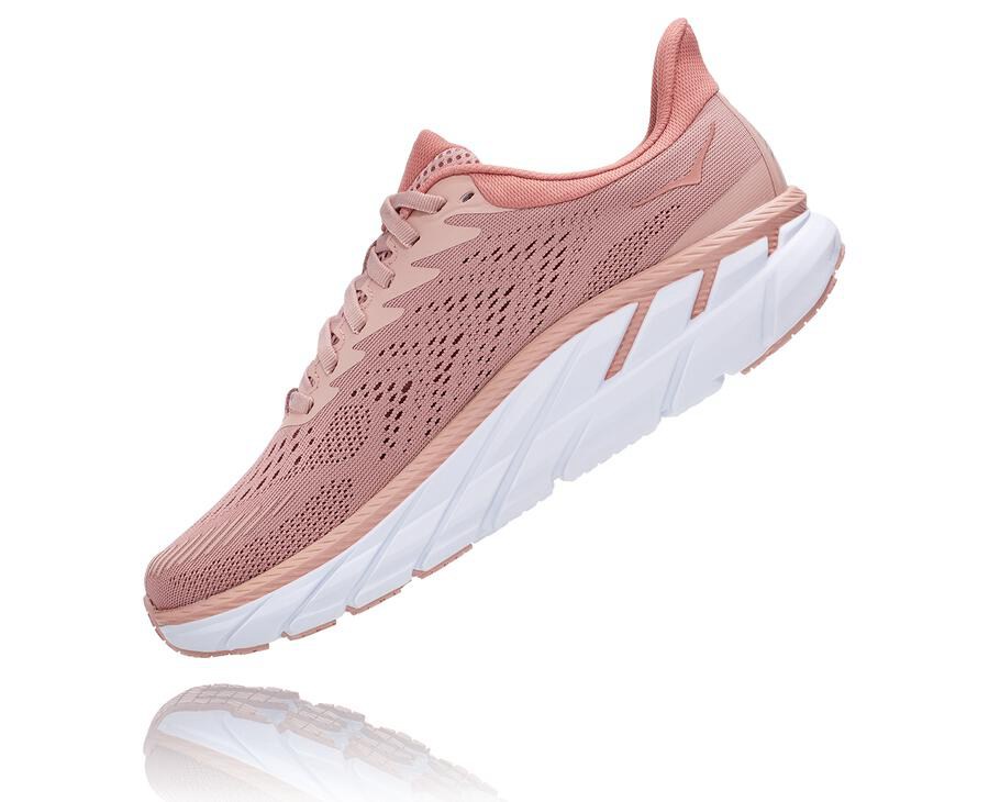 Hoka One One Running Shoes Womens Pink - Clifton 7 - 41085ATIS